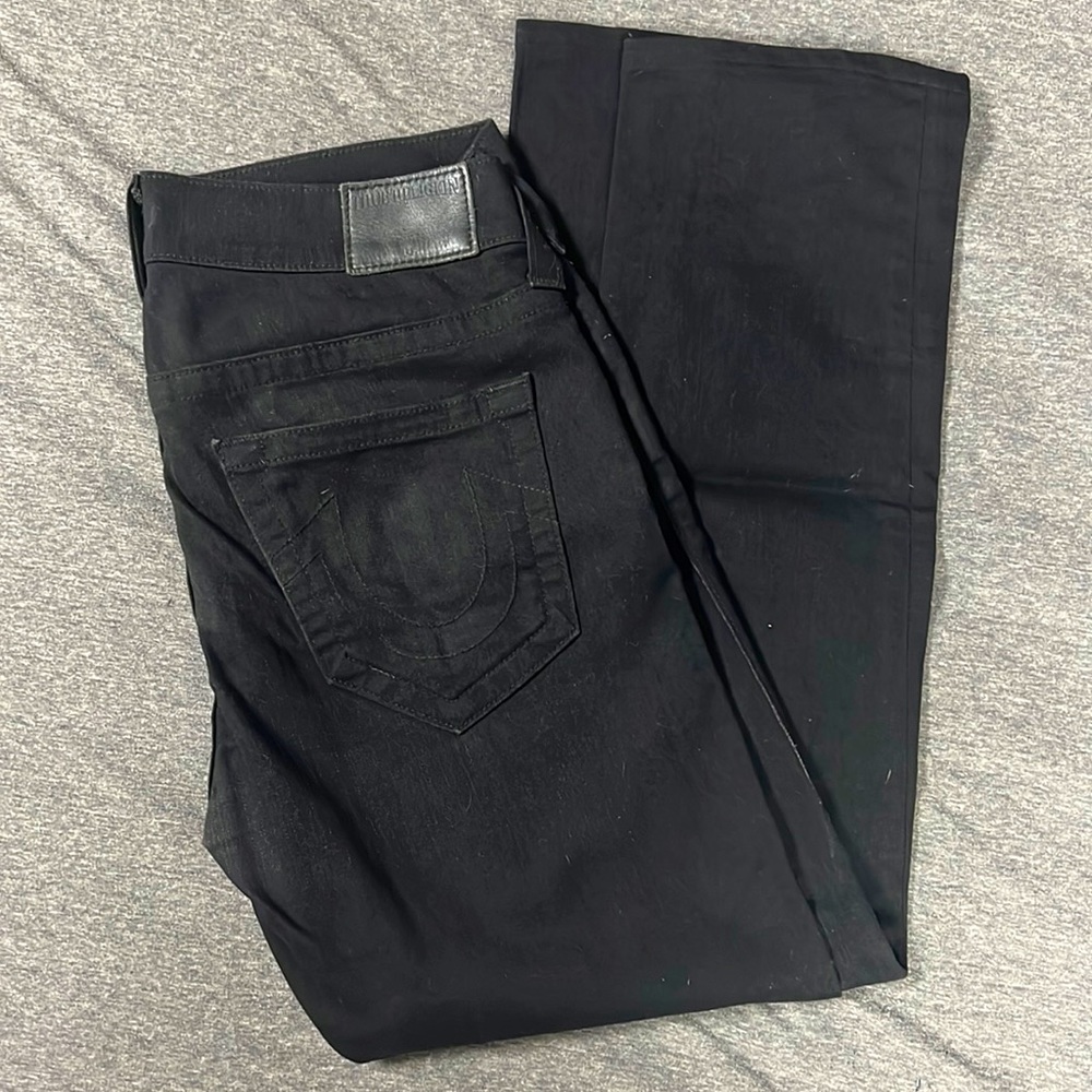 Lightly used True Religion jeans, black. Waist size 31, length 31-32